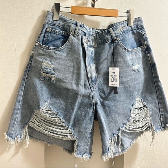 High waisted denim shorts size 28 NEW - Picture 3 of 11